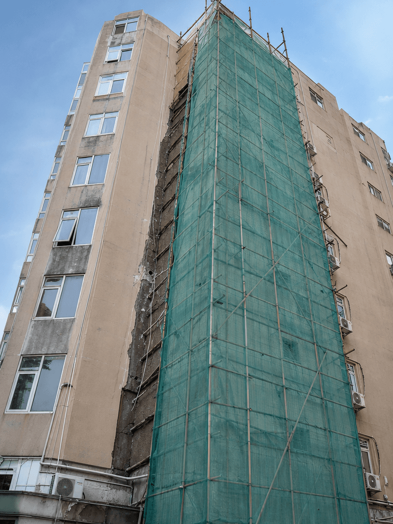 住宅外牆搭棚及維修工程現場